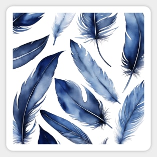 Indigo blue feather pattern Sticker